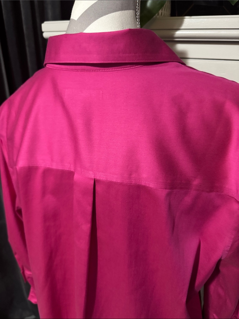 Chico’s No Iron Women’s Fuchsia Button-Up Blouse - Classic Collared Top Size 14 - Picture 7 of 11